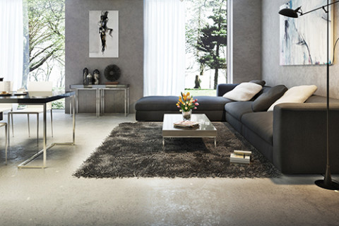 Modern interior of living room, 3d images